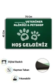 Valerine Life İsme, Kişiye veya Firmaya Özel Veteriner Kliniği ve Pet Shop Temalı Yeşil Hoş Geldiniz Kapı Önü Paspası 45 thumbnail 2