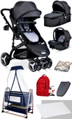 Baby Home 945 Travel Sistem Bebek Arabası Ve 505 Bebek Sepeti Anne Yanı Beşik - 1