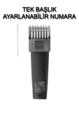 Şarjlı Saç Sakal Tıraş Makinesi – Keskin Bıçaklı, LED Göstergeli, Ayarlanabilir Taraklı Traş Makinası thumbnail 3