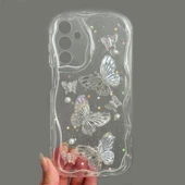 Samsung Galaxy A25 Kılıf 3D Kelebek Desen Kamera Korumalı Şeffaf Silikon Kapak - 1