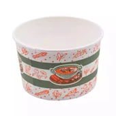 Kapaklı Karton Çorba Kasesi 16 Oz 25 Adet - 3