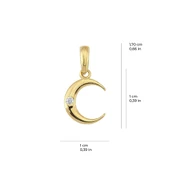 14 Ayar Altın Taşlı Ay Kolye Ucu 0,50 gr thumbnail 3