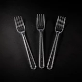 Lüx Plastik Şeffaf Çatal 100'Lü - 2