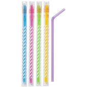 Jelatin Sargılı Renkli Körüklü Pipet 100 Adet - 1