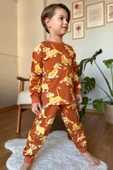 Erkek Çocuk Aslan Kral Baskılı Penye Kiremit Pijama Takım - 1