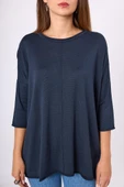 Peraluna Helion Bol Kesim Kadin Triko Kazak - Lacivert thumbnail 5
