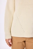 Peraluna Nikita Selanik Örgü Rahat Kesim Kadin Triko Kazak - Ekru - 4