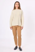 Peraluna Nikita Selanik Örgü Rahat Kesim Kadin Triko Kazak - Ekru - 7