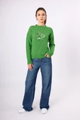 Peraluna Lorna Boncuk İşlemeli Kadın Triko Kazak - Açık Yeşil thumbnail 1