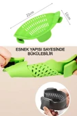 Klipsli Silikon Tava Tencere Makarna Noodle Süzgeç Esnek Pratik Mandallı Makarna Süzgeç - 2