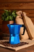 Taşev T1195 Piccolo Moka Pot 6 Fincan Mavi (alüminyum) - 3