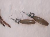 Vintage Otantik Sallantılı Anadolu Ahşap Kahve Rengi Küpe - 2