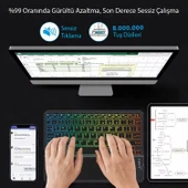 TriLine 9.7” RGB Renkli Aydınlatmalı İngilizce Bluetooth Klavye 24.5X17.5 cm İnce Slim Şarj Edilebilir thumbnail 4