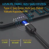 TriLine 9.7” RGB Renkli Aydınlatmalı İngilizce Bluetooth Klavye 24.5X17.5 cm İnce Slim Şarj Edilebilir thumbnail 7