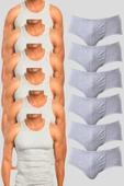 Uniquetrenders   Erkek Pamuklu 6 Atlet 6 Slip Külot Set - 4