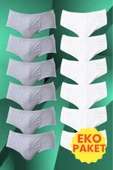 Uniquetrenders   Erkek Pamuklu Slip Külot 6 Adet Beyaz 6 Adet Gri - 3