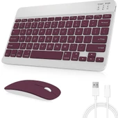 Tüm Cihazlara Uyumlu Kablosuz Bluetooth Klavye ve Mause Seti Tablet Telefon iPad Samsung Galaxy Honor Redmi Lenovo - 5