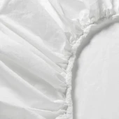 IKEA DVALA Çift Kişilik Lastikli Çarşaf 160x200 Cm Beyaz - 4