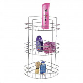 Banyo Wc Küvet Yanı Duşakabin Köşesi İçin 3 Katlı En Güzel Krom Çelik Köşelik Sabunluk Şampuanlık - 1