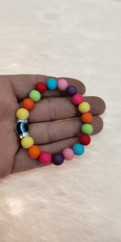 hdmarketim Rengarenk Nazar Boncuklu Neşeli Ve Mutluluk Bileklik thumbnail 1