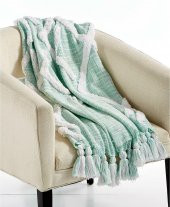 Lacourte Riya Tufted Chenille Pamuk Lüks Şal Battaniye - 1