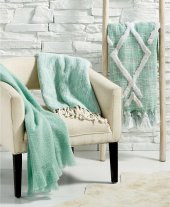 Lacourte Riya Tufted Chenille Pamuk Lüks Şal Battaniye - 2