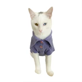 RL Denim Blue Polo Yaka Tişört Kedi Kıyafeti  Kedi Elbisesi - 7