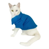 RL Sea Blue White Polo Yaka Tişört Kedi Kıyafeti Kedi Elbisesi - 2