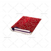 Mat DESENLİ Metalize En: 11cm X BoY: 12cm Bantlı Kırmızı - bej Hediye PAKETİ (20 Adet) - 2