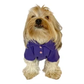 RL Purple Yellow Polo Yaka Tişört Köpek Kıyafeti Köpek Elbisesi - 2