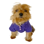 RL Purple Yellow Polo Yaka Tişört Köpek Kıyafeti Köpek Elbisesi - 4