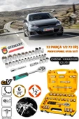 Germany Style 1/2 Lokma Takımı 32 Parça 72 Diş Profesyonel Usta Seti Lokma Seti Krom Vanadium Çeliği - 3