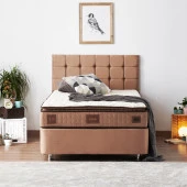 Niron  W. Cotton 120x200 cm Tek Kişilik Pedli Yatak Baza Başlık Takımı - Kumaş Baza, Başlık ve Yatak Seti - 1