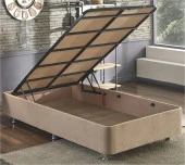 Niron  W. Cotton 120x200 cm Tek Kişilik Pedli Yatak Baza Başlık Takımı - Kumaş Baza, Başlık ve Yatak Seti - 11