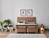 Niron  W. Cotton 140x190 cm Çift Kişilik Pedli Yatak Baza Başlık Takımı - Kumaş Baza, Başlık ve Yatak Seti thumbnail 2