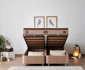 Niron  W. Cotton 140x190 cm Çift Kişilik Pedli Yatak Baza Başlık Takımı - Kumaş Baza, Başlık ve Yatak Seti thumbnail 4