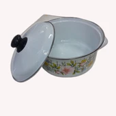 Yuvam Emaye Dekorlu 5li Kapaklı Emaye Tencere Seti 16-18-20-22-24 Cm thumbnail 2