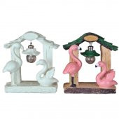 Boyanabilir Polyester Poliüretan Ham Obje Flamingo Lambalı Biblo 3 - 1