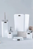 Acar 5 Parça Akrilik Kare Banyo Seti- Beyaz - 1