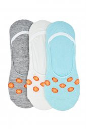 3lü Kadın Portakal Desenli Babet Çorap 3131-B3 - 1