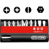 11 Parça (Düz/Yıldız/Pozidriv)  Bits Uç Takımı - 1/4" Bits Tutucu ile - 1