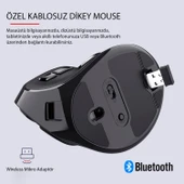 TriLine Bluetooth+2.4G Kablosuz Dikey Ergonomik Şarj Edilebilir Sessiz Mouse - 3