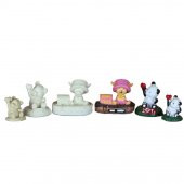 Boyanabilir Polyester Poliüretan Ham Obje Panda Geyik 3 Biblo Set - 1