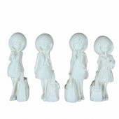 Boyanabilir Polyester Poliüretan Ham Obje 4 Kız Biblo Set - 2