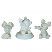 Boyanabilir Polyester Poliüretan Ham Obje Mickey Minnie Mouse Panda 3 Biblo Set - 2