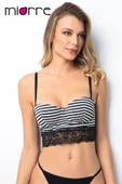 Miorre Push-Up Dolgulu Çizgili Dantelli Büstiyer - 9