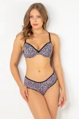 Miorre Push-Up Dolgulu Leopar Desenli Viskon Sütyen Takım - 9