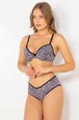 Miorre Push-Up Dolgulu Leopar Desenli Viskon Sütyen Takım - 4