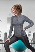MioFit Kadın Tides Fermuar Yakalı Uzun Kollu Dikişsiz Spor Tişört - 1