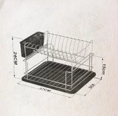 Geseus Home İki Katlı Modüler Tabaklık Bulaşıklık Krom Şeffaf KB10 - 3